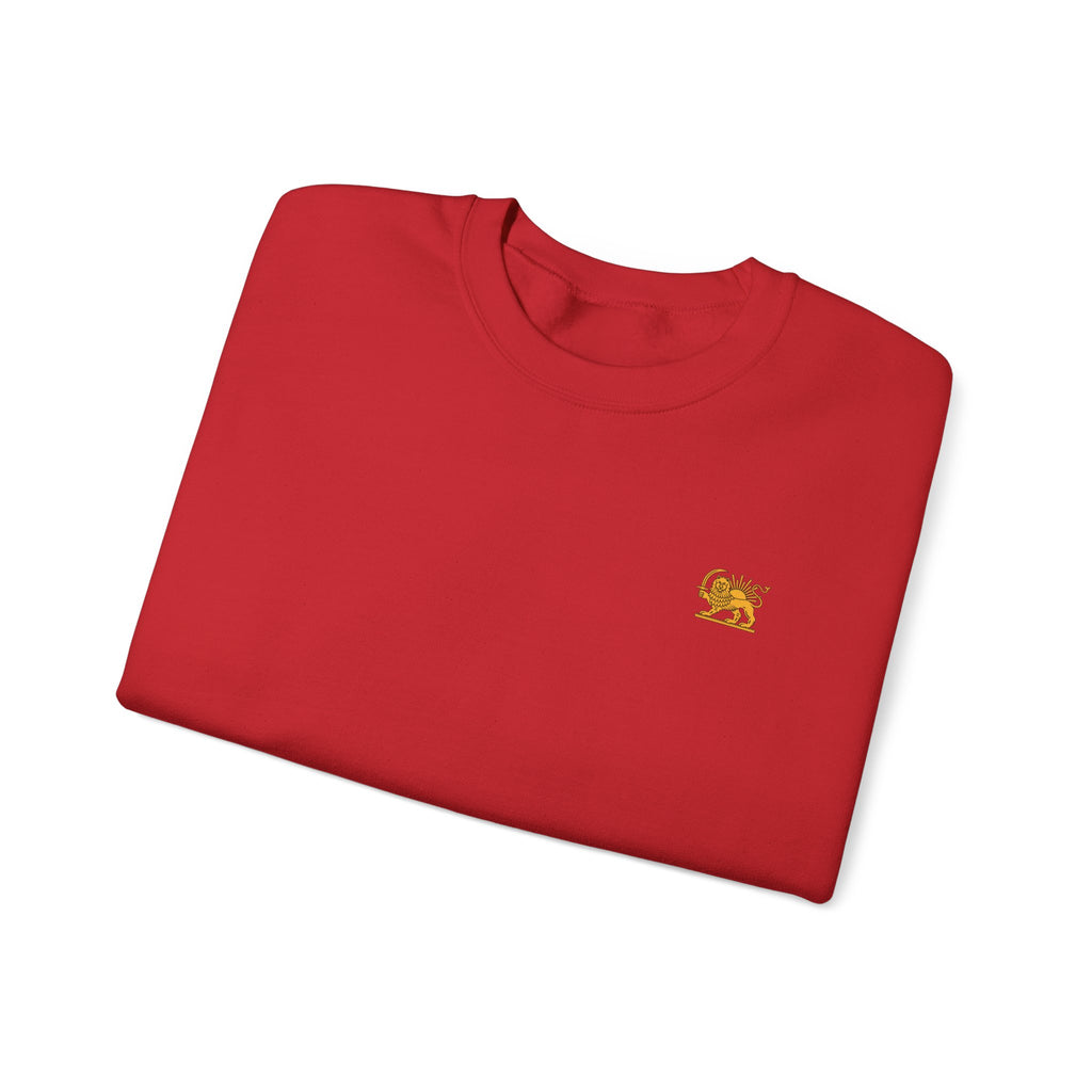 Crewneck Sweatshirt — Small Golden Lion Embroidered Chest Logo