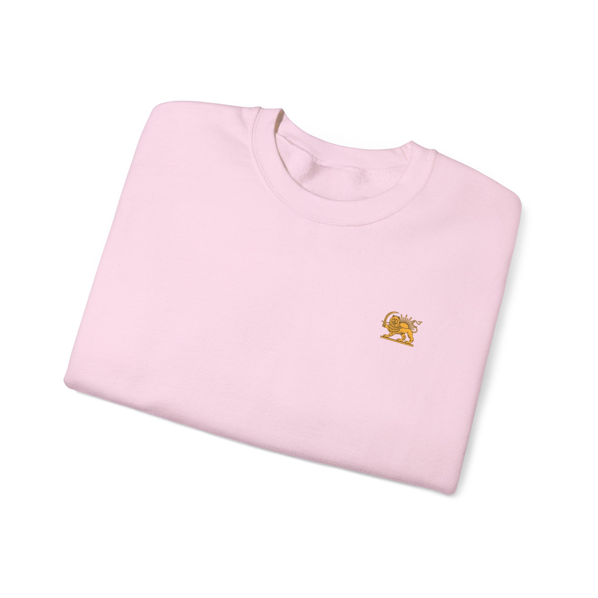 Crewneck Sweatshirt — Small Golden Lion Embroidered Chest Logo