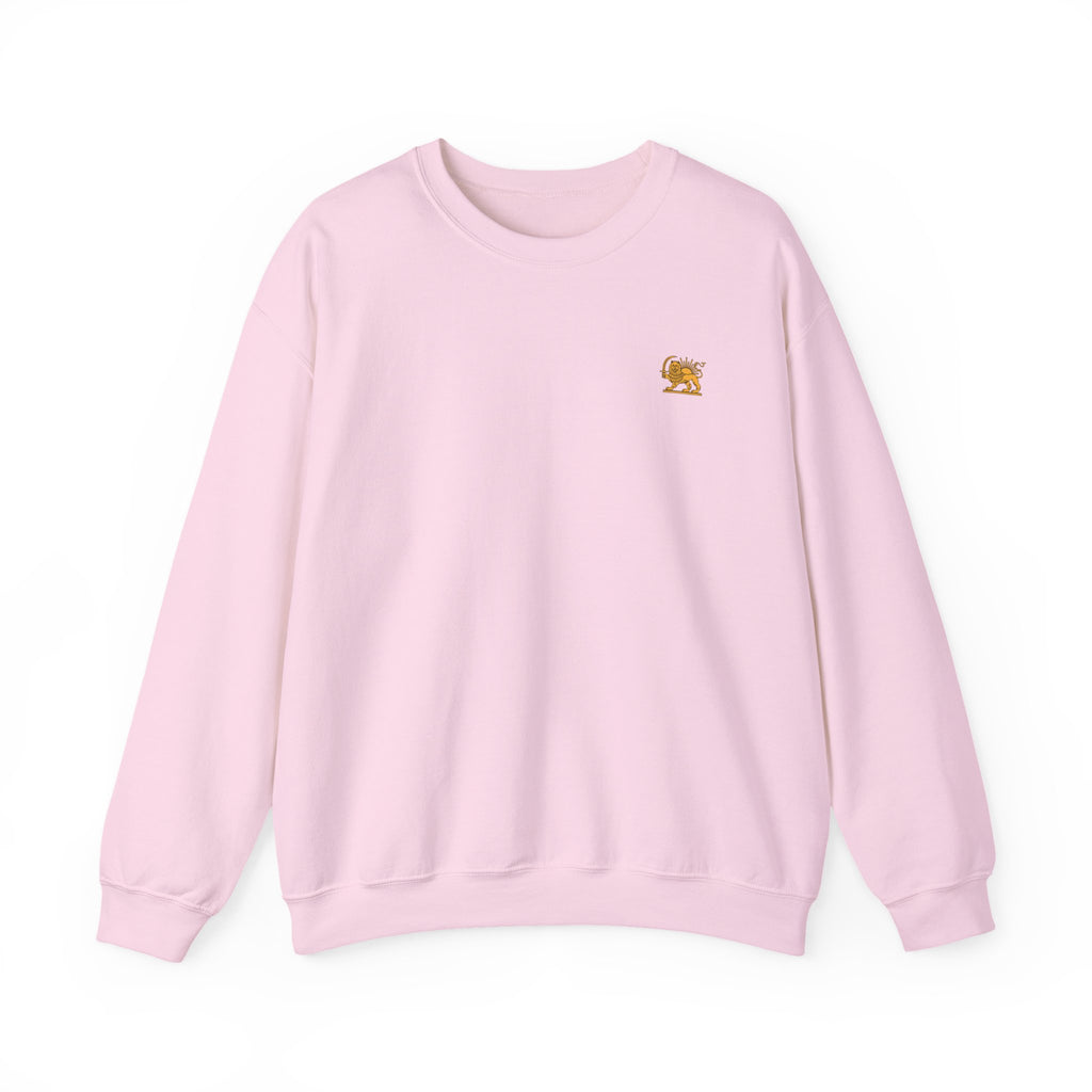 Crewneck Sweatshirt — Small Golden Lion Embroidered Chest Logo
