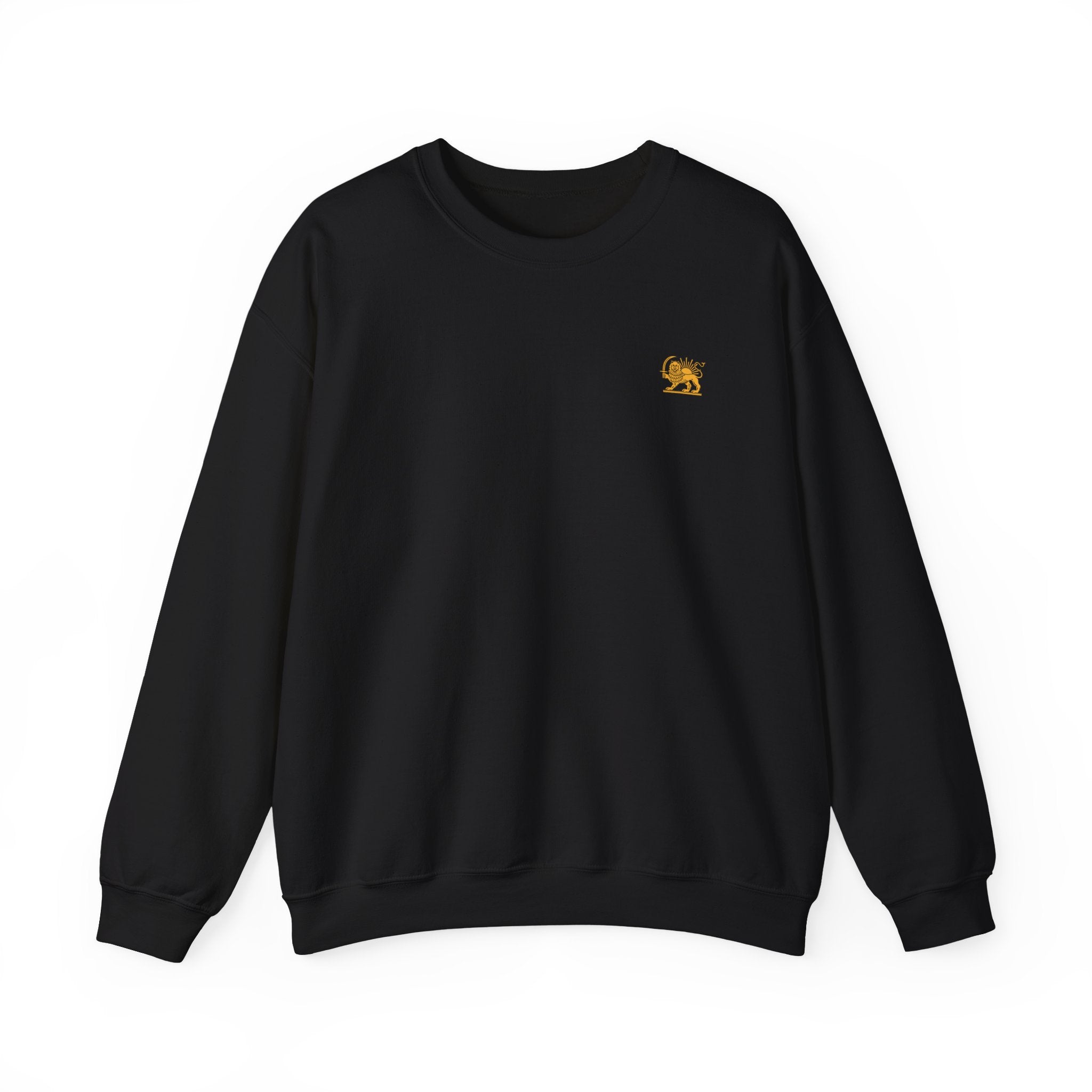Crewneck Sweatshirt — Small Golden Lion Embroidered Chest Logo